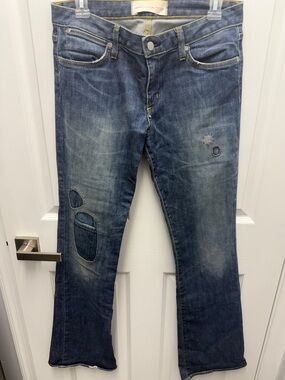 Paper Denim & Cloth Women’s Jeans Distressed Patches Bootcut Flare 29
